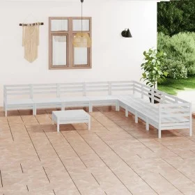 Gartenmöbel-Set 10-teilig aus massivem weißem Kiefernholz von vidaXL, Gartensets - Ref: Foro24-3083120, Preis: 498,14 €, Raba...