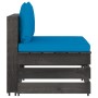 Sectional central sofa with gray impregnated wood cushions by vidaXL, Modular outdoor sofas - Ref: Foro24-3068124, Price: 102...