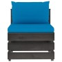 Sectional central sofa with gray impregnated wood cushions by vidaXL, Modular outdoor sofas - Ref: Foro24-3068124, Price: 102...
