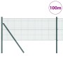 Reja con postes Verde 0.5 x 100 m Acero