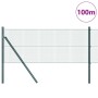Reja con postes Verde 0.5 x 100 m Acero