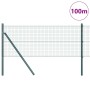 Reja con postes Verde 0.5 x 100 m Acero