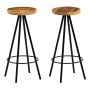 Taburetes de barra de cocina 2 unidades madera maciza de mango