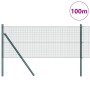 Reja con postes Verde 0.6 x 100 m Acero