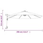 Wall umbrella with bright red LED 290 cm by vidaXL, Umbrellas - Ref: Foro24-362895, Price: 138,86 €, Discount: %