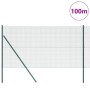 Reja con postes Verde 1 x 100 m Acero