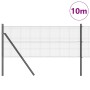 Reja con postes Gris 0.5 x 10 m Acero