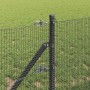 Reja con postes Gris 0.6 x 10 m Acero