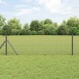 Reja con postes Gris 0.6 x 10 m Acero