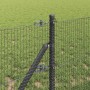 Reja con postes Gris 0.6 x 10 m Acero