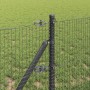 Reja con postes Gris 0.6 x 10 m Acero
