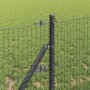 Reja con postes Gris 0.8 x 10 m Acero