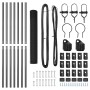 Reja con postes Gris 1 x 10 m Acero