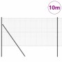 Reja con postes Gris 1 x 10 m Acero