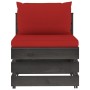 Ecksofa mit grau imprägnierten Holzkissen von vidaXL, Modulare Sofas für den Außenbereich - Ref: Foro24-3068126, Preis: 100,4...