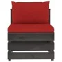 Sectional central sofa with gray impregnated wood cushions by vidaXL, Modular outdoor sofas - Ref: Foro24-3068126, Price: 96,...
