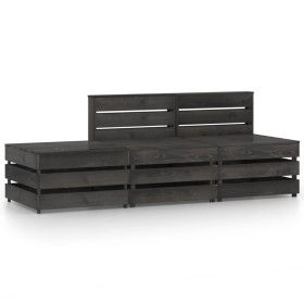 Gartenmöbel-Set 3-teilig, grau imprägniertes Kiefernholz von vidaXL, Gartensets - Ref: Foro24-3068052, Preis: 168,26 €, Rabat...