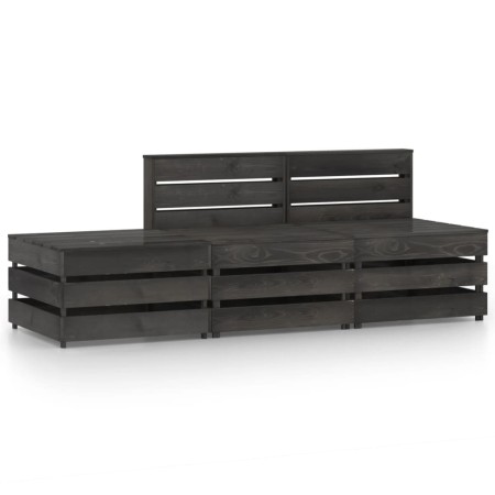 Gartenmöbel-Set 3-teilig, grau imprägniertes Kiefernholz von vidaXL, Gartensets - Ref: Foro24-3068052, Preis: 168,26 €, Rabat...