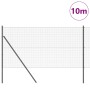 Reja con postes Gris 1.4 x 10 m Acero