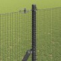 Reja con postes Gris 1.5 x 10 m Acero