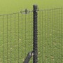 Reja con postes Gris 1.5 x 10 m Acero