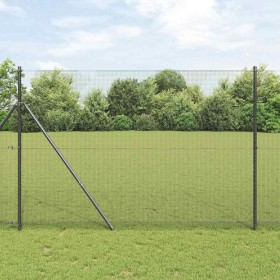 Reja con postes Gris 1.6 x 10 m Acero