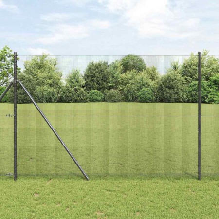 Reja con postes Gris 1.6 x 10 m Acero