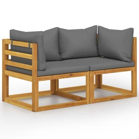 2-Sitzer-Gartenbank mit dunkelgrauen Kissen von vidaXL, Gartenbänke - Ref: Foro24-3068851, Preis: 200,32 €, Rabatt: %