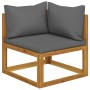 2-seater garden bench with dark gray cushions by vidaXL, garden benches - Ref: Foro24-3068851, Price: 185,86 €, Discount: %