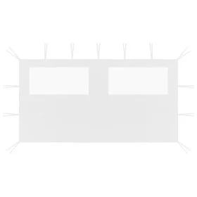 Gazebo side wall with windows white 4x2 m by vidaXL, Accessories for pavilions and gazebos - Ref: Foro24-3070424, Price: 24,6...