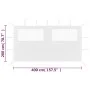 Gazebo side wall with windows white 4x2 m by vidaXL, Accessories for pavilions and gazebos - Ref: Foro24-3070424, Price: 24,6...