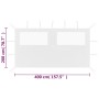 Pavillon-Seitenwand mit Fenstern weiß 4x2 m von vidaXL, Zubehör für Pavillons und Pavillons - Ref: Foro24-3070424, Preis: 23,...