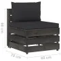 Central sectional sofa with gray impregnated wood cushions by vidaXL, Modular outdoor sofas - Ref: Foro24-3068127, Price: 93,...