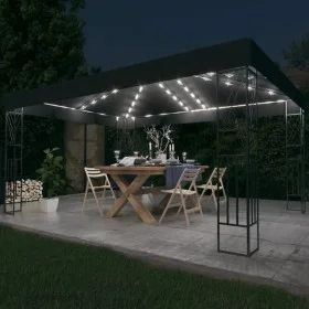 Gazebo with LED strip lights 3x4 m anthracite gray fabric by vidaXL, Tents and gazebos - Ref: Foro24-3070329, Price: 223,21 €...