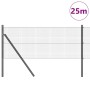 Reja con postes Gris 0.8 x 25 m Acero