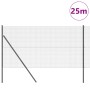 Reja con postes Gris 1 x 25 m Acero