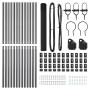 Reja con postes Gris 1 x 25 m Acero