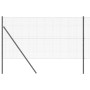 Reja con postes Gris 1 x 25 m Acero