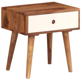 Mesita de noche de madera maciza de acacia 45x30x45 cm