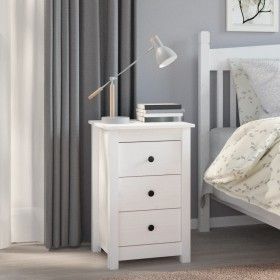 Nachttisch aus massivem weißem Kiefernholz, 40 x 35 x 61,5 cm von vidaXL, Nachttische - Ref: Foro24-813701, Preis: 73,82 €, R...