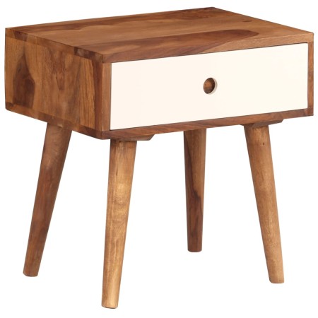 Mesita de noche de madera maciza de acacia 45x30x45 cm