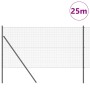 Reja con postes Gris 1.2 x 25 m Acero