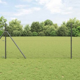 Reja con postes Gris 1.2 x 25 m Acero