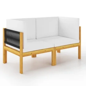 2-seater garden bench in solid acacia wood with cushions by vidaXL, Garden sets - Ref: Foro24-3068853, Price: 167,90 €, Disco...