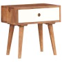Mesita de noche de madera maciza de acacia 45x30x45 cm