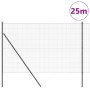 Reja con postes Gris 1.5 x 25 m Acero