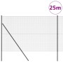 Reja con postes Gris 1.6 x 25 m Acero
