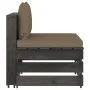 Sectional central sofa with gray impregnated wood cushions by vidaXL, Modular outdoor sofas - Ref: Foro24-3068128, Price: 105...