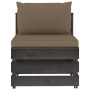 Sectional central sofa with gray impregnated wood cushions by vidaXL, Modular outdoor sofas - Ref: Foro24-3068128, Price: 108...