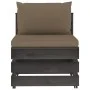Sectional central sofa with gray impregnated wood cushions by vidaXL, Modular outdoor sofas - Ref: Foro24-3068128, Price: 105...